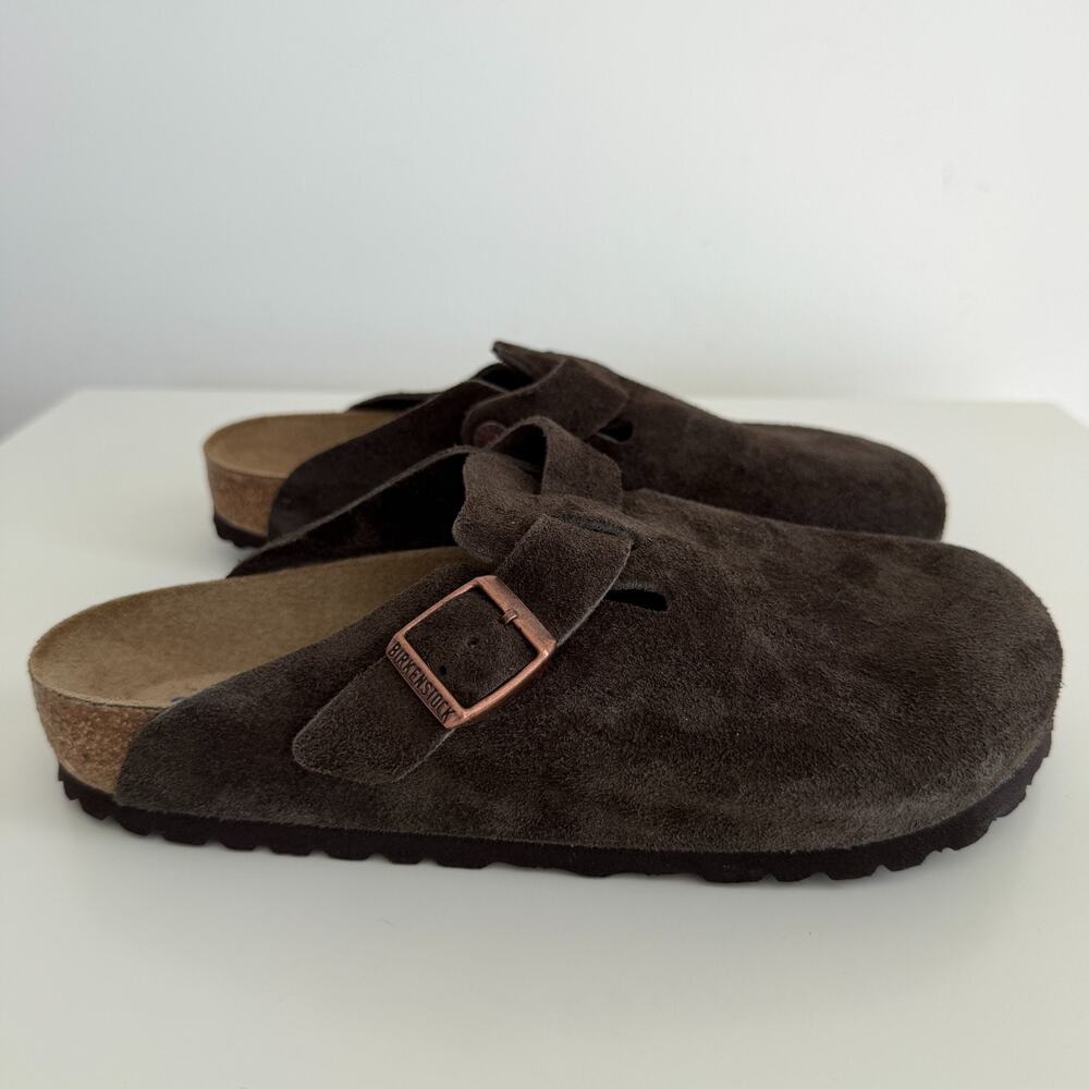 Birkenstock Boston Clog Womens 8 EU39 Brown Mocha Soft Footbed Suede Leather - Picture 5 of 13